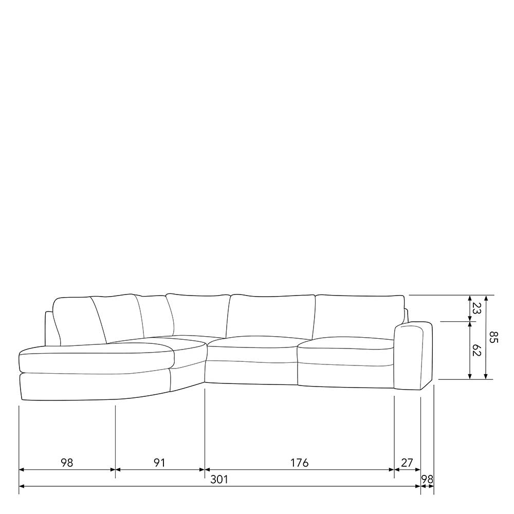 Moderne Stoff Eckcouch in Rosa - Draschna