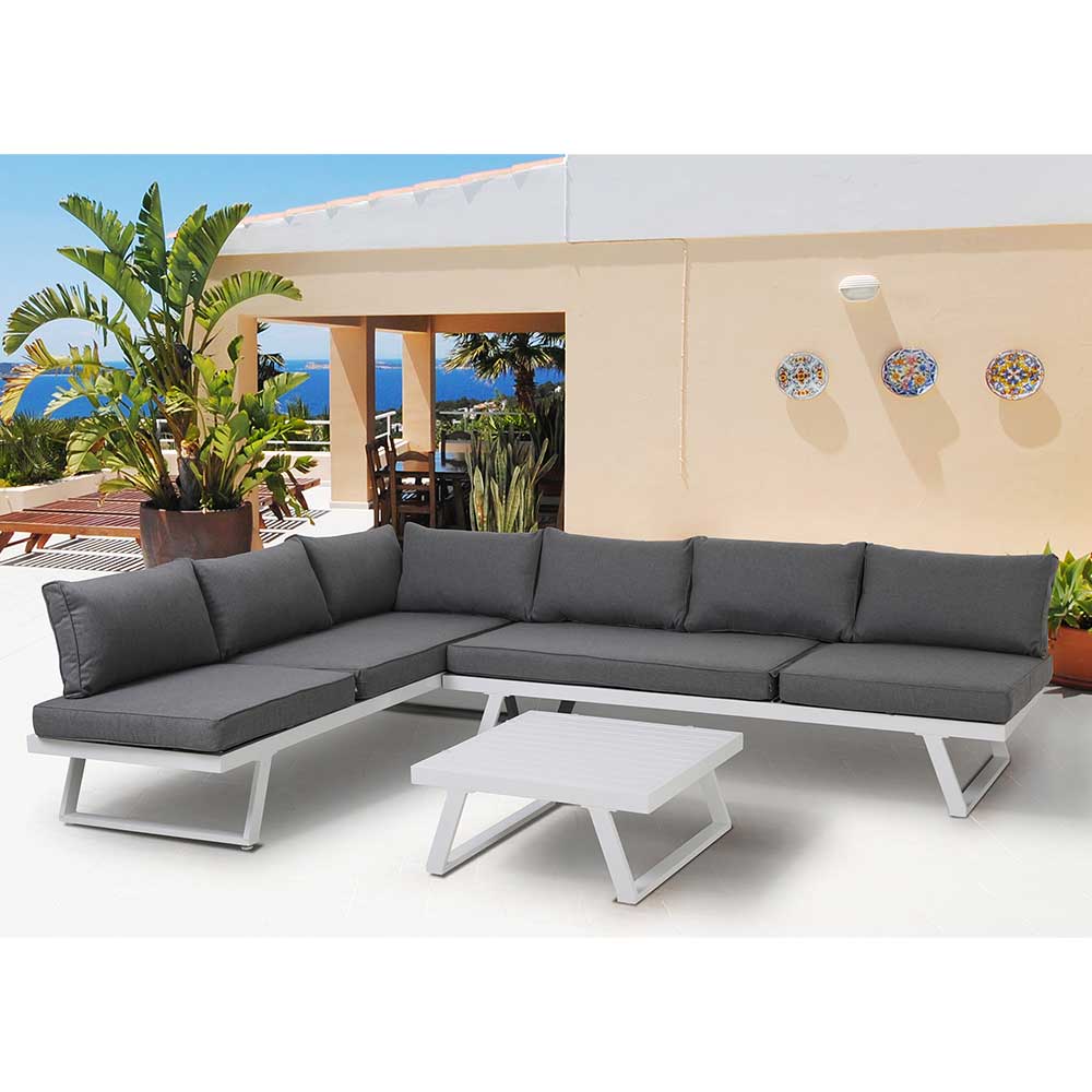 Variable Garten Lounge mit Tisch in Grau und Anthrazit - Murcian  (zweiteilig)