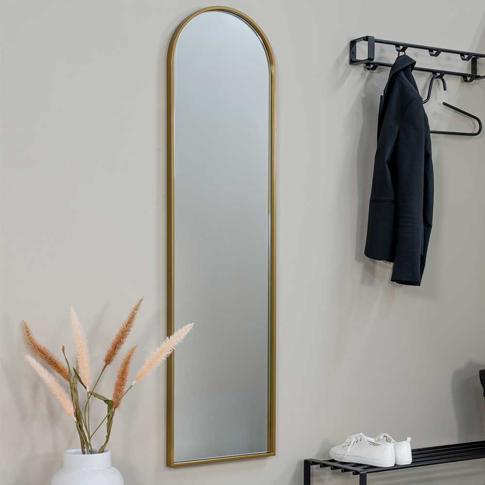 Goldener Designspiegel - oben bogenförmig - Zolencas