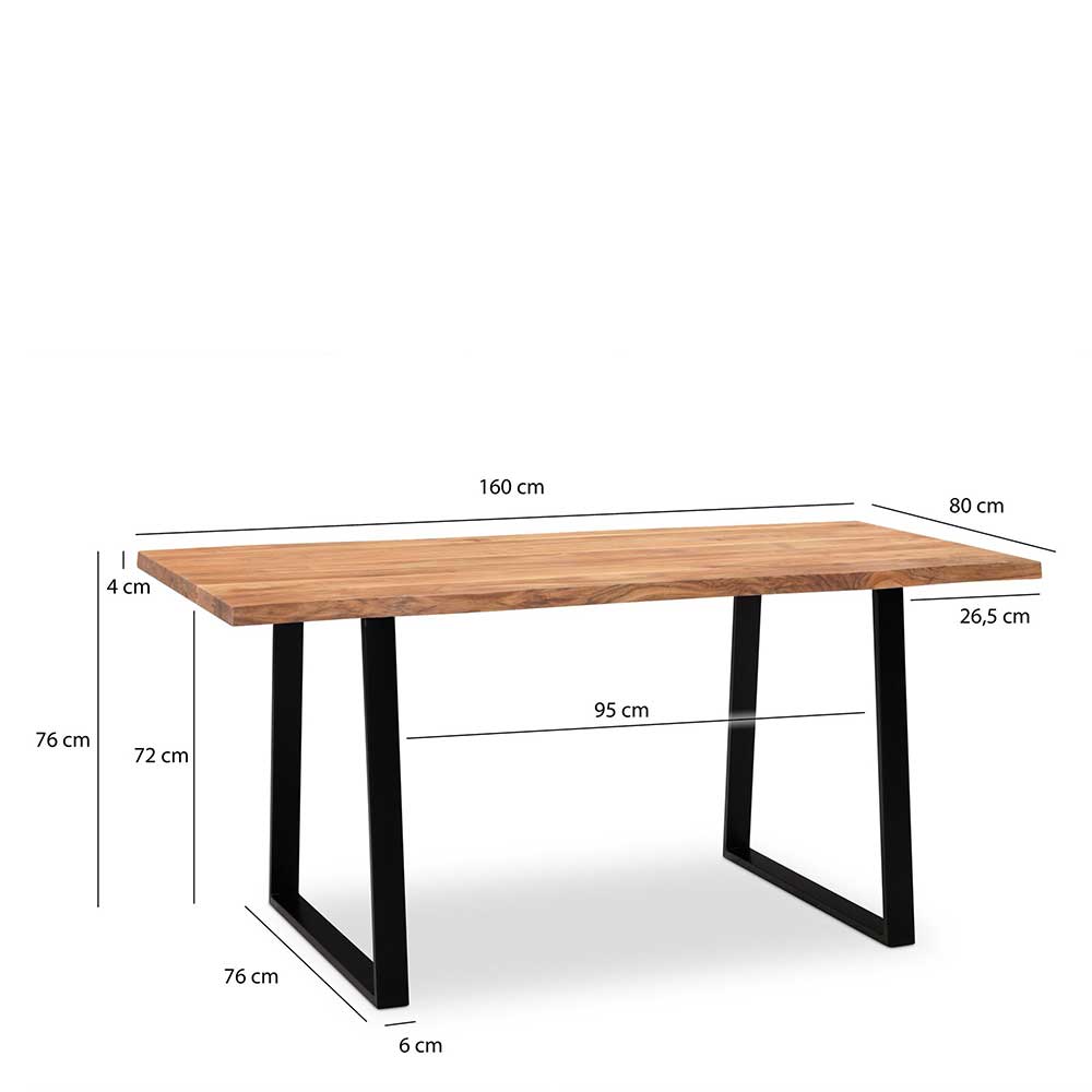 Naturkanten-Tisch mit Trapezbeinen - Captain