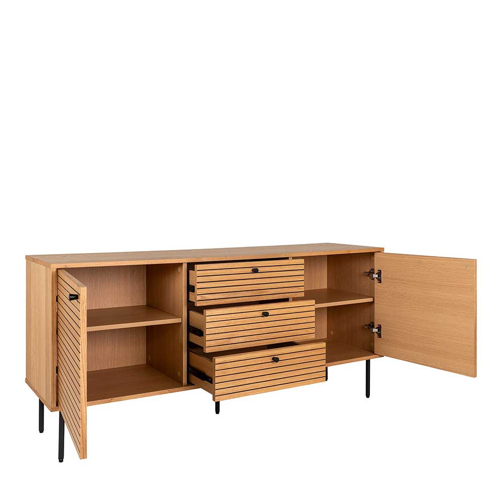 150x75x40 Sideboard in Eiche Natur Furnier - Virona