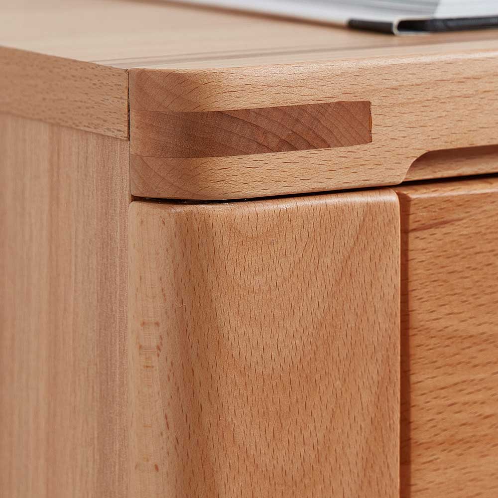 Highboard Vitrinenschrank aus Kernbuche massiv - Amyonta