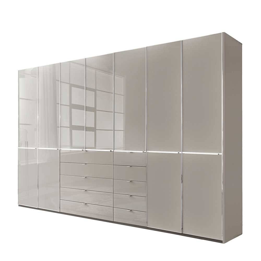 7-türiger Kombi-Kleiderschrank 345 cm breit - Nucina