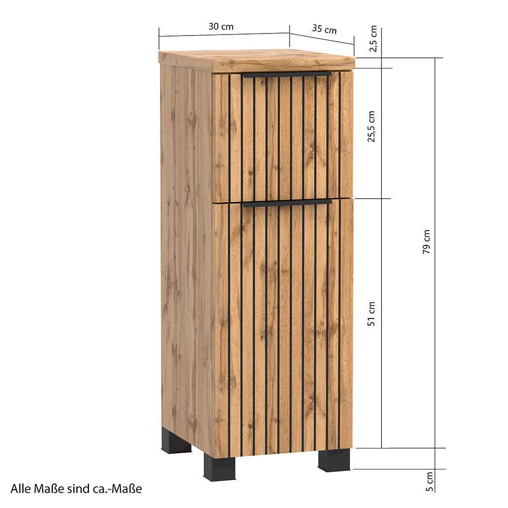 Kompletteinrichtung Badmöbel modern - Crystoga (fünfteilig)