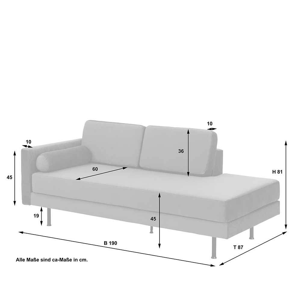 Wohnzimmercouch in Anthrazit Samtvelours - Ronin