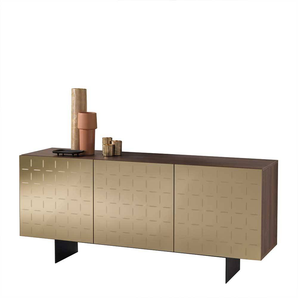 3-türiges Sideboard mit Spiegel Front Bronze - Imarena