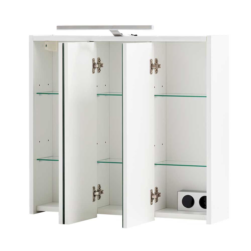 Bad Spiegelschrank - 65 cm breit cm oder Weiß in Vera Licht oder LED mit - 75 94 cm