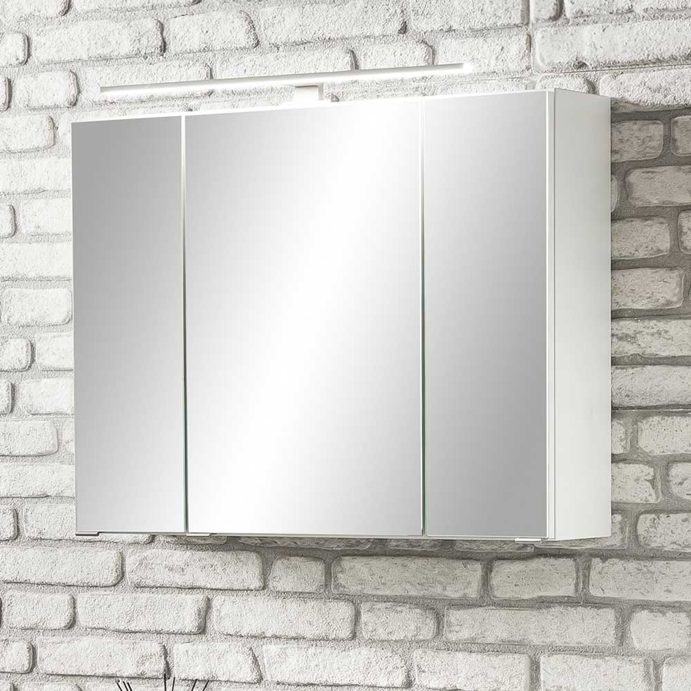 Weißer Badezimmer Spiegelschrank mit LED Made - - in Anjunica Germany Licht