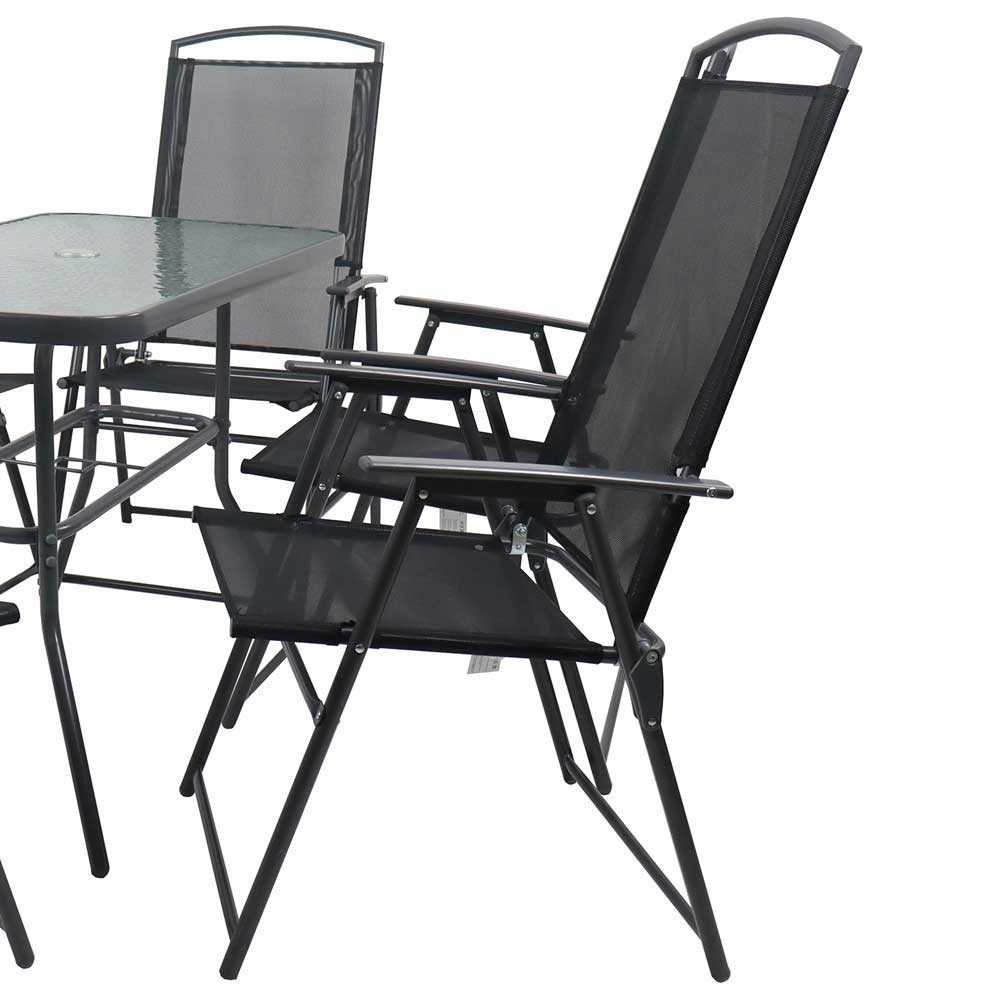 Outdoor Tisch & Klappstühle Set - Alcamo (siebenteilig)