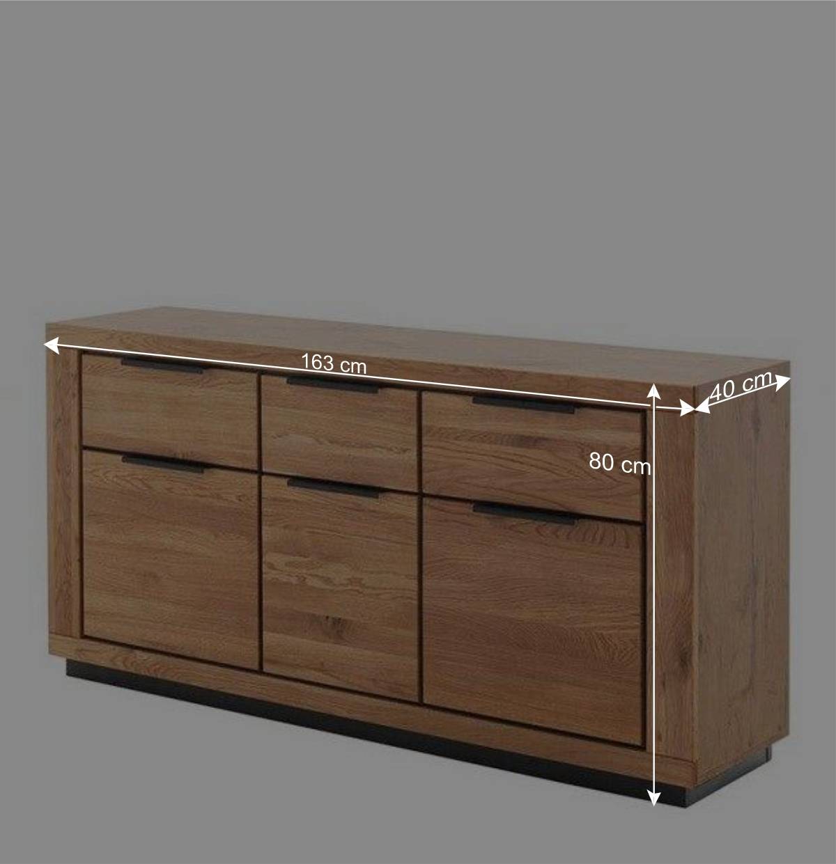 Sideboard in Wildeiche mit Schwarz - Vlacoma