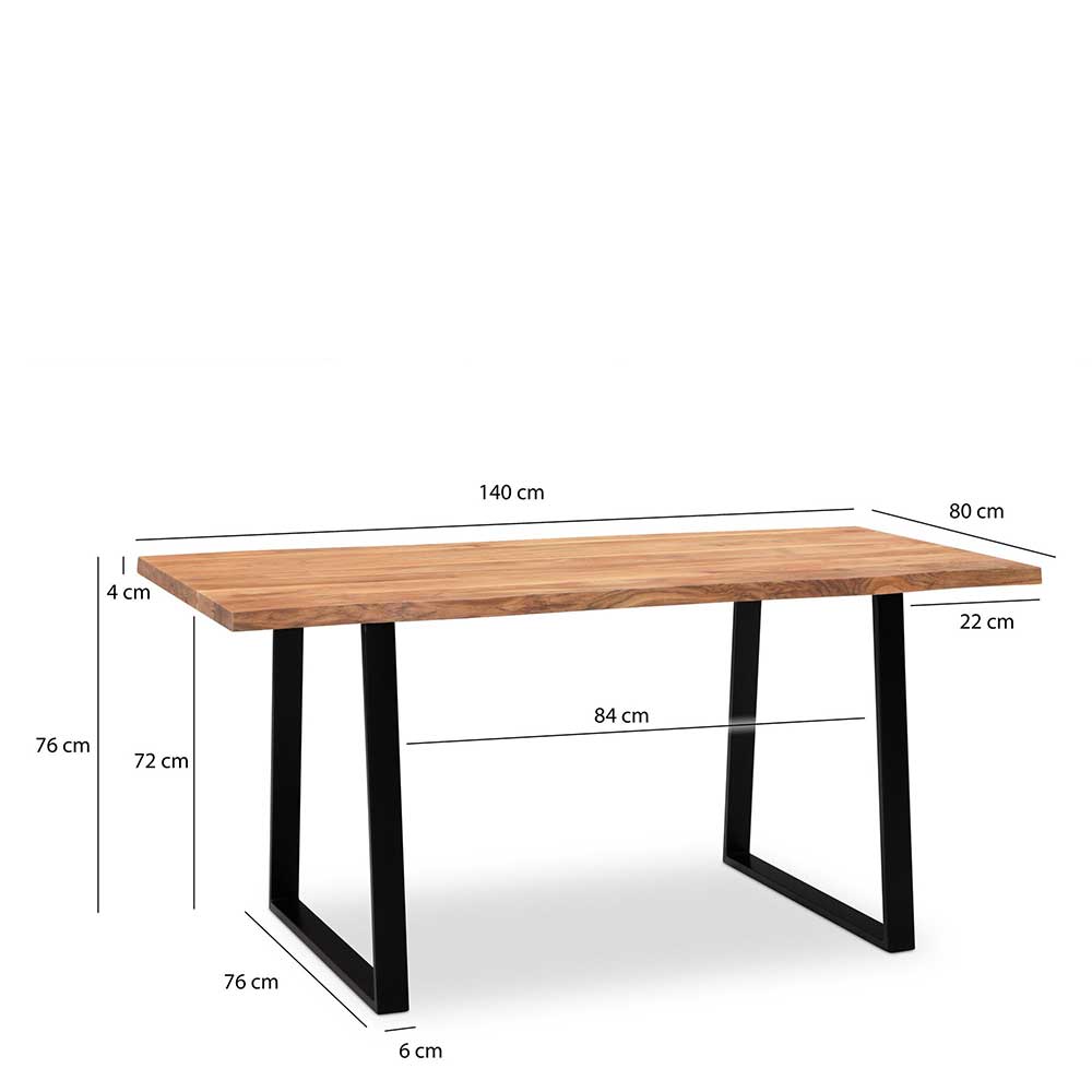 Naturkanten-Tisch mit Trapezbeinen - Captain