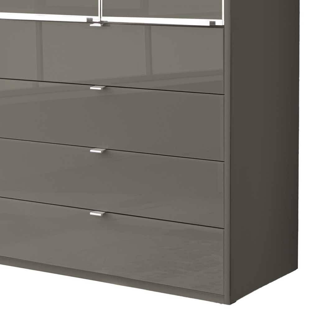 Brauner Kombi-Kleiderschrank 100 cm breit - Madita