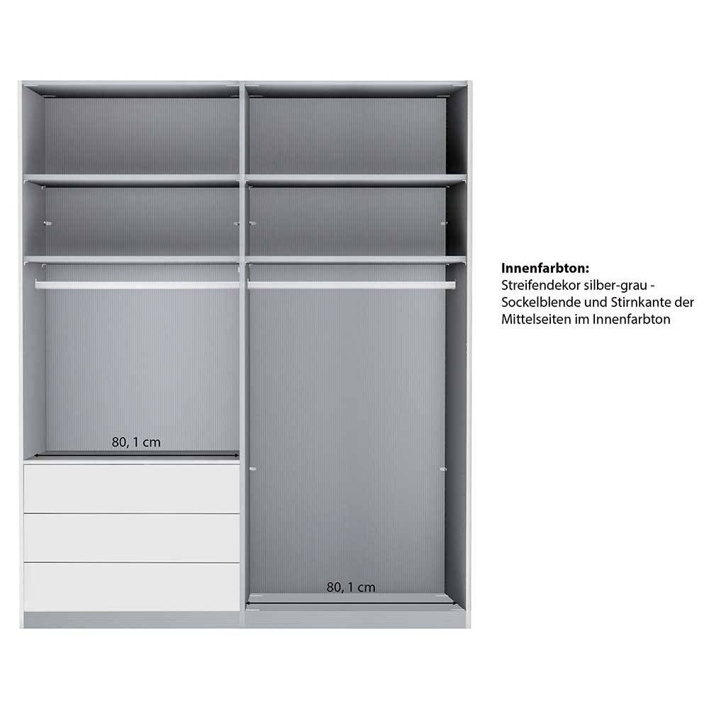 Schlafzimmerschrank in Champagner Glasfront 165 cm - Dustins