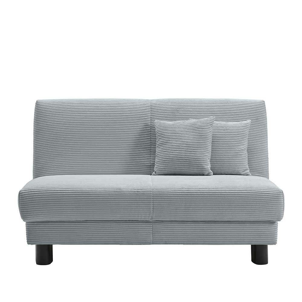 Ausklappbares Sofa aus Cord in Hellblau - Rachel