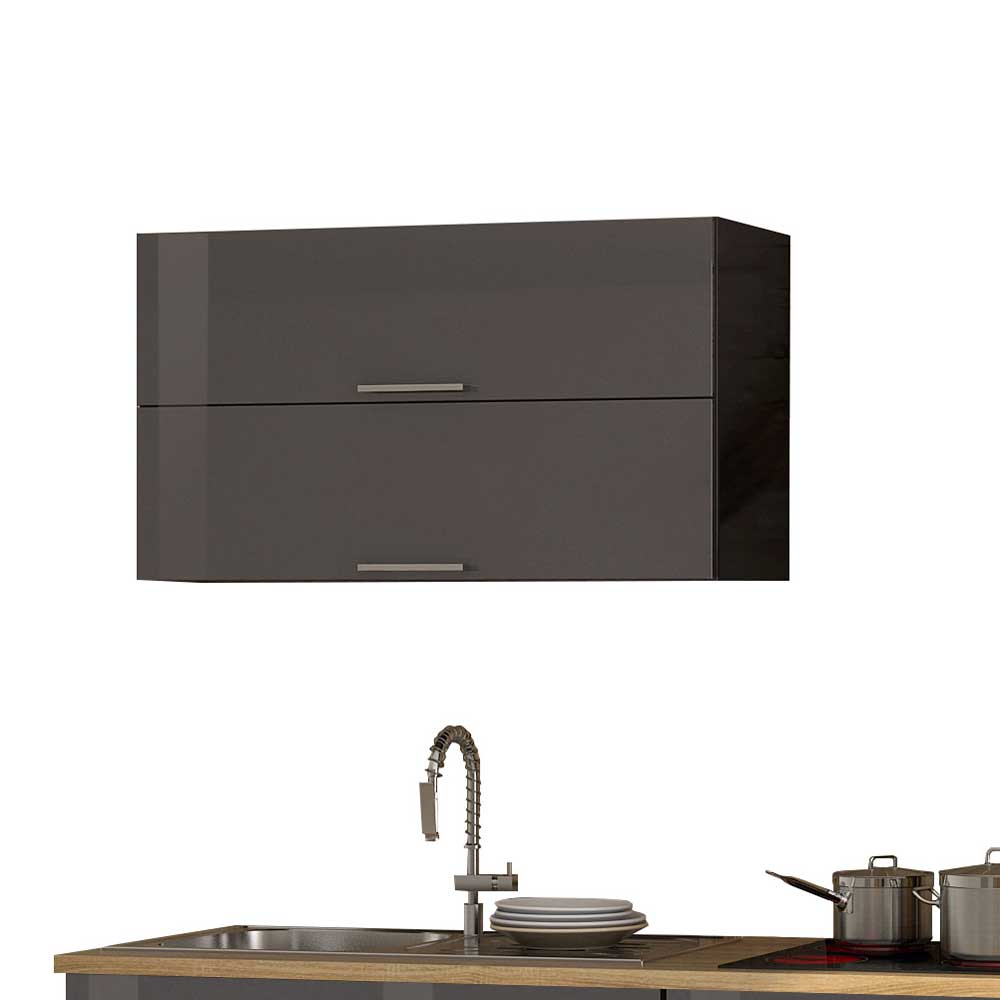 (7-teilig) - E-Geräte in Grau - Bozenia Küchenmöbel Hochglanz ohne 290cm