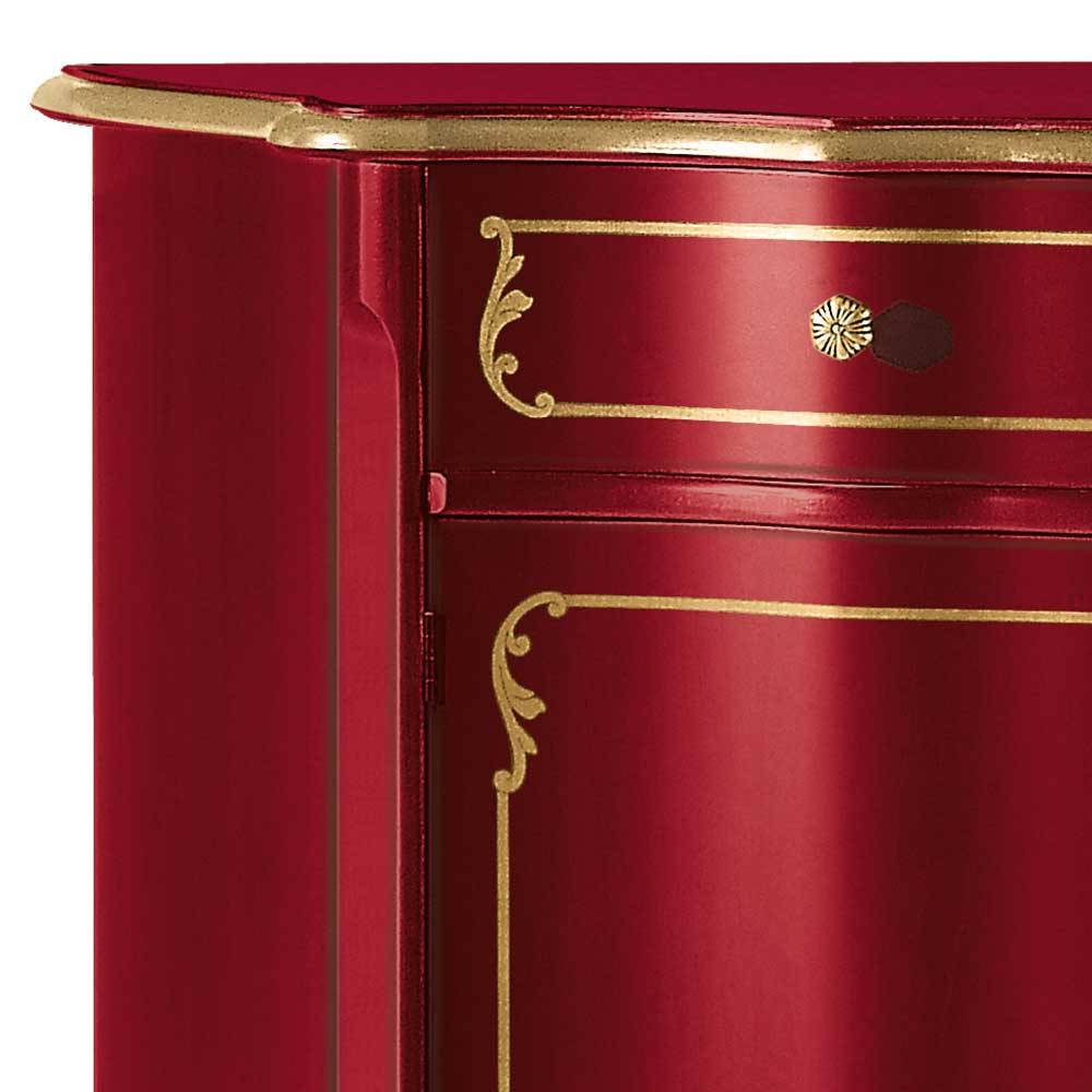 Design-Kommode in Rot und Gold - Julya