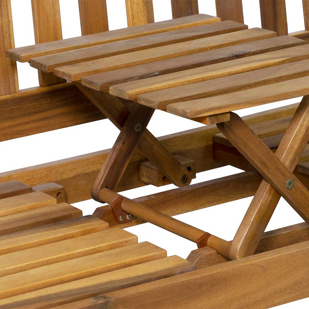 PINNKL Gartenbank, Terrassenbank aus Holz, Parkbank, Veranda-Stuhl mit  verstellbarem Tisch für Mahlzeiten im Veranda-Hof-Garten: : Garten