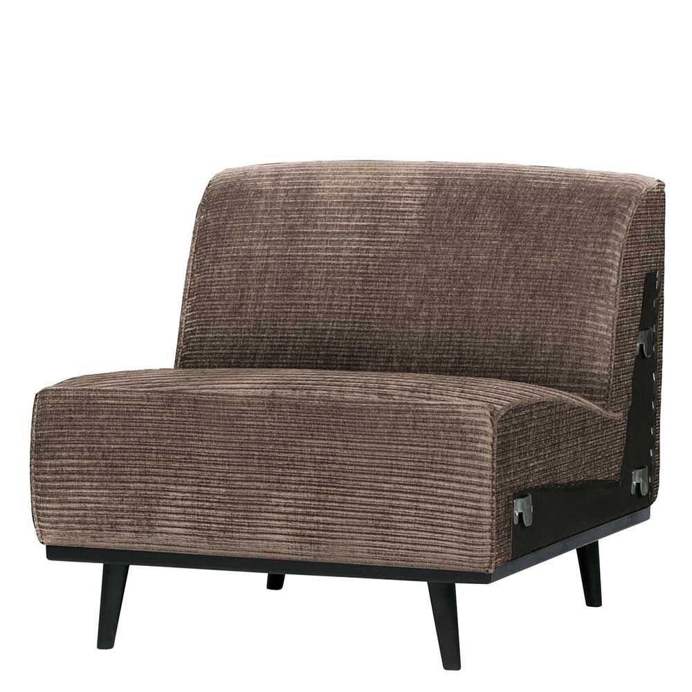 Federkern Sofa-Element aus Breitcord in Taupe - Rusaly