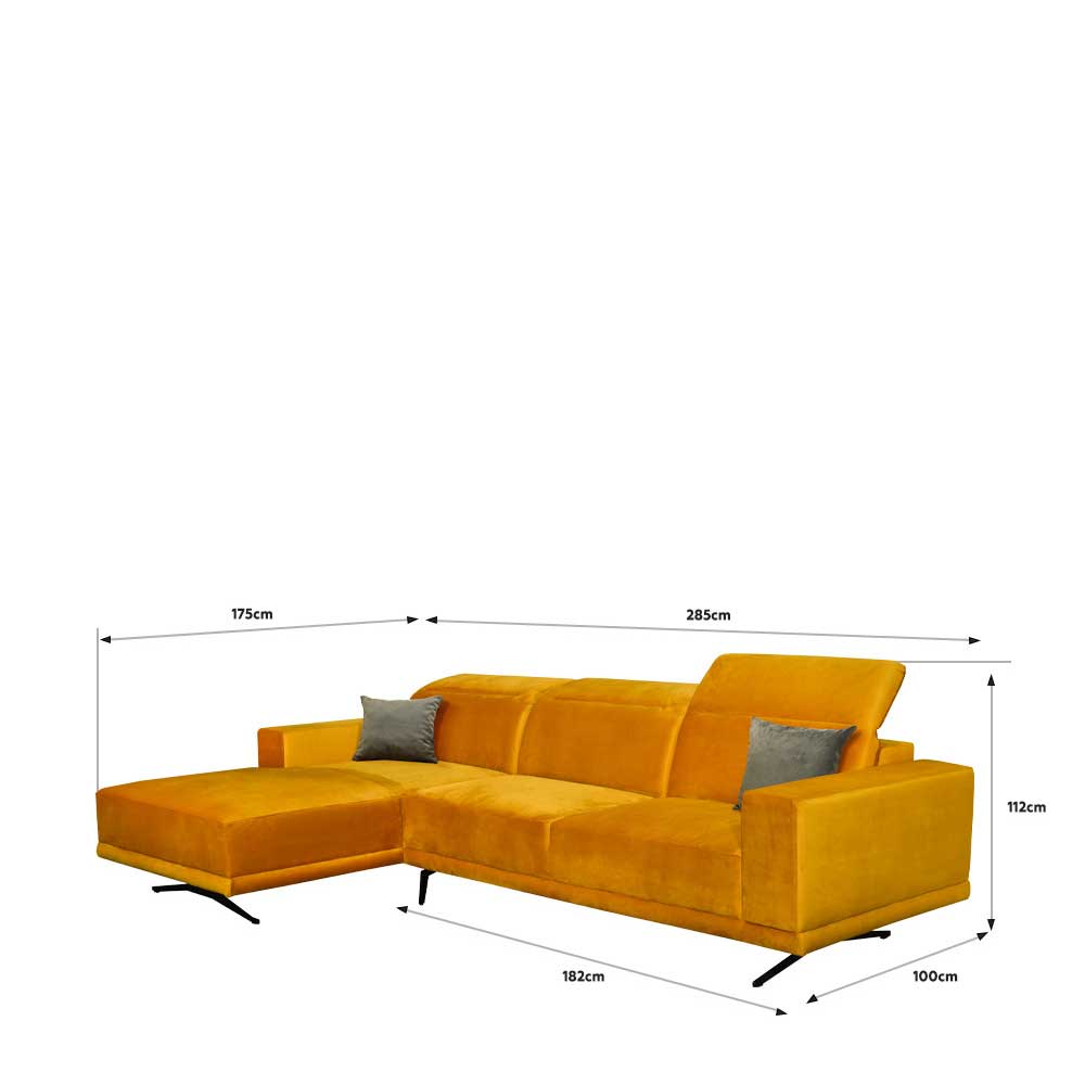 Design Sofa in Gelb Velours - Yoco