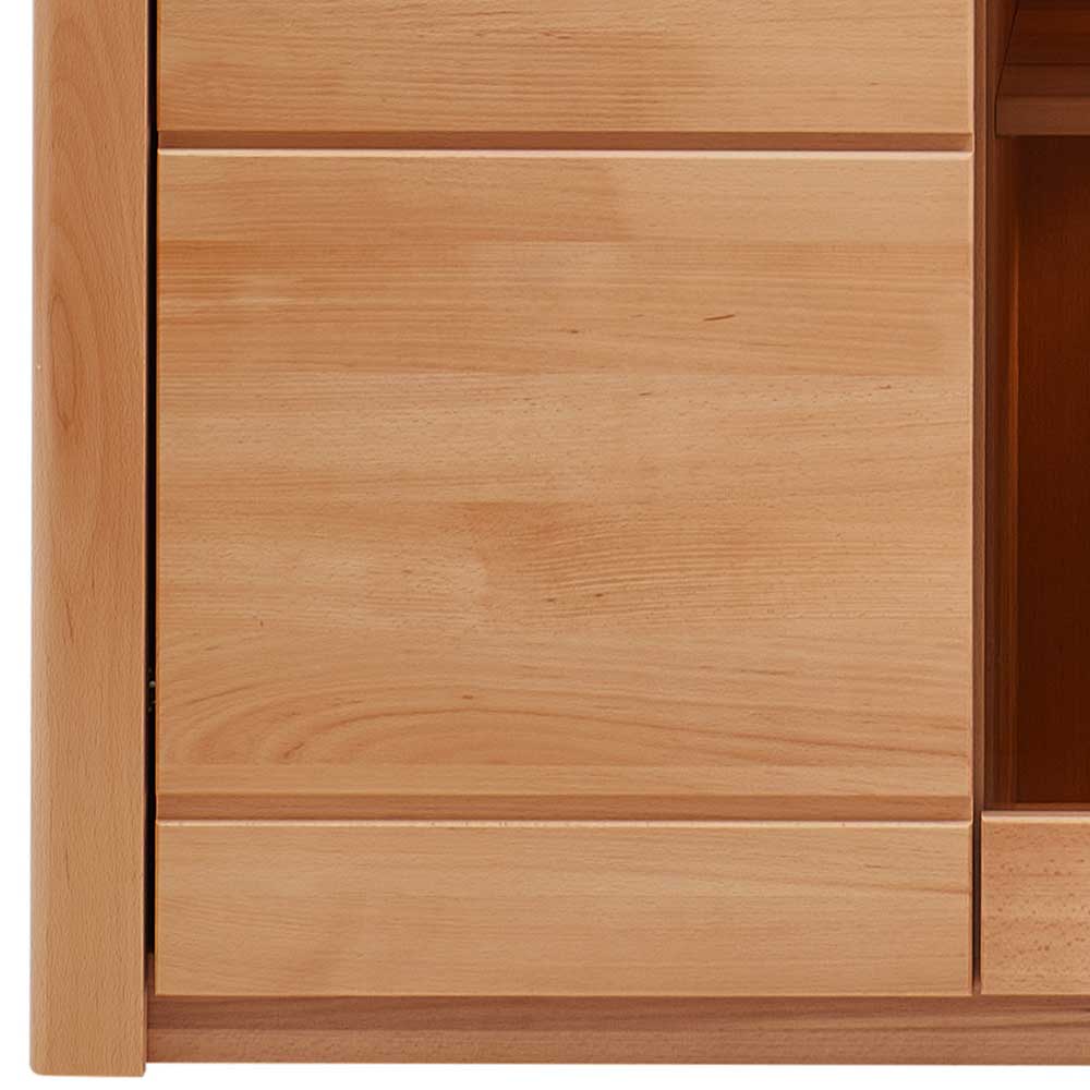 Highboard Vitrinenschrank aus Kernbuche massiv - Amyonta