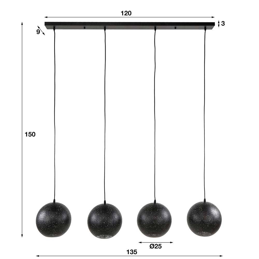 Hängeleuchte mit vier Kugelschirmen aus Metall - Feixon