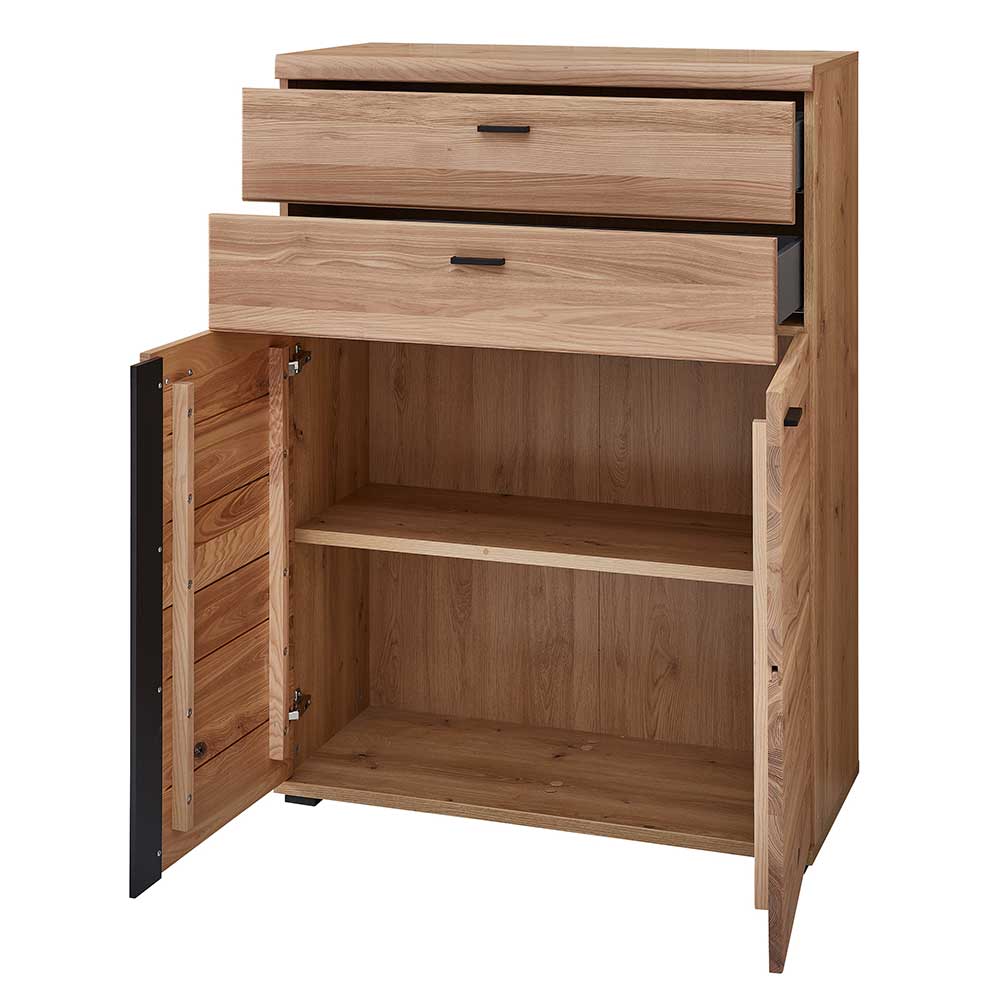 90x124x38 Teilmassiver Büroschrank modern - Emly