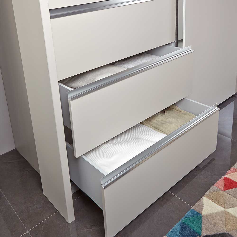 Schlafzimmerschrank in Champagner Glasfront 165 cm - Dustins