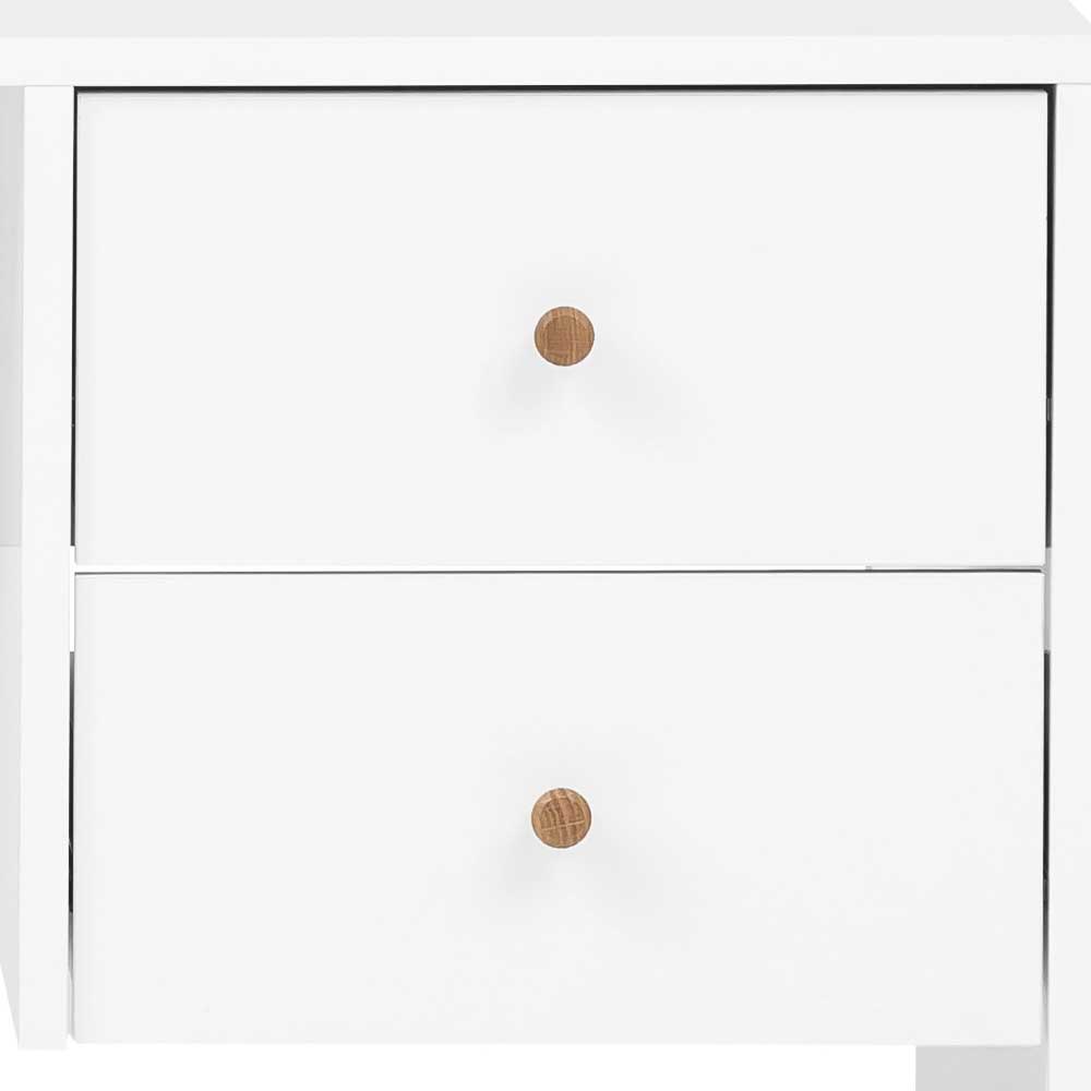 Schreibtisch mit 2 Schubladen im Skandi Design Weiß - Niuna in