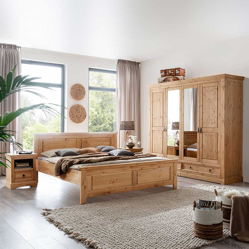 Schlafzimmer Voeca Möbel das aus für - Landhausmöbel Kiefer Set (4-teilig) als
