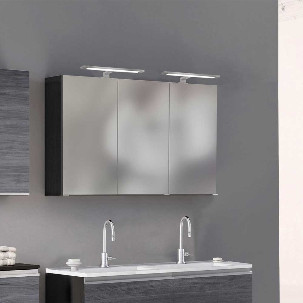 Nitusa LED - Bad-Spiegelschrank Grauer und Breite 120 mit cm 3D Beleuchtung