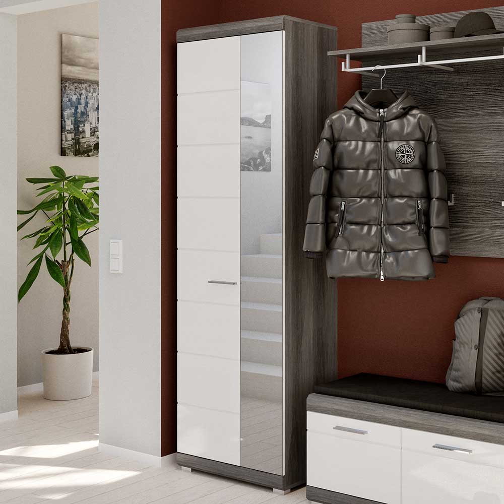 Garderobenschränke in Grau bringen Modernität in Flur Diele und
