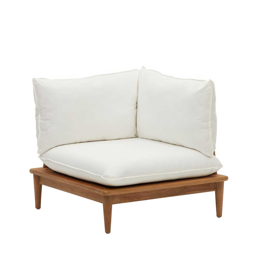 Modulsofa Eckelement aus Teak Massivholz - Palm