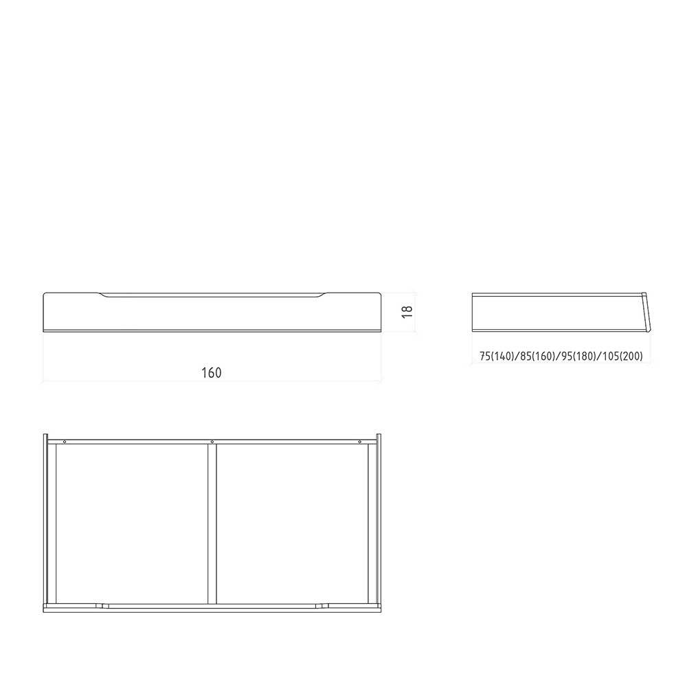 140x200 Kernbuchebett mit Kopfteil - Rosinna