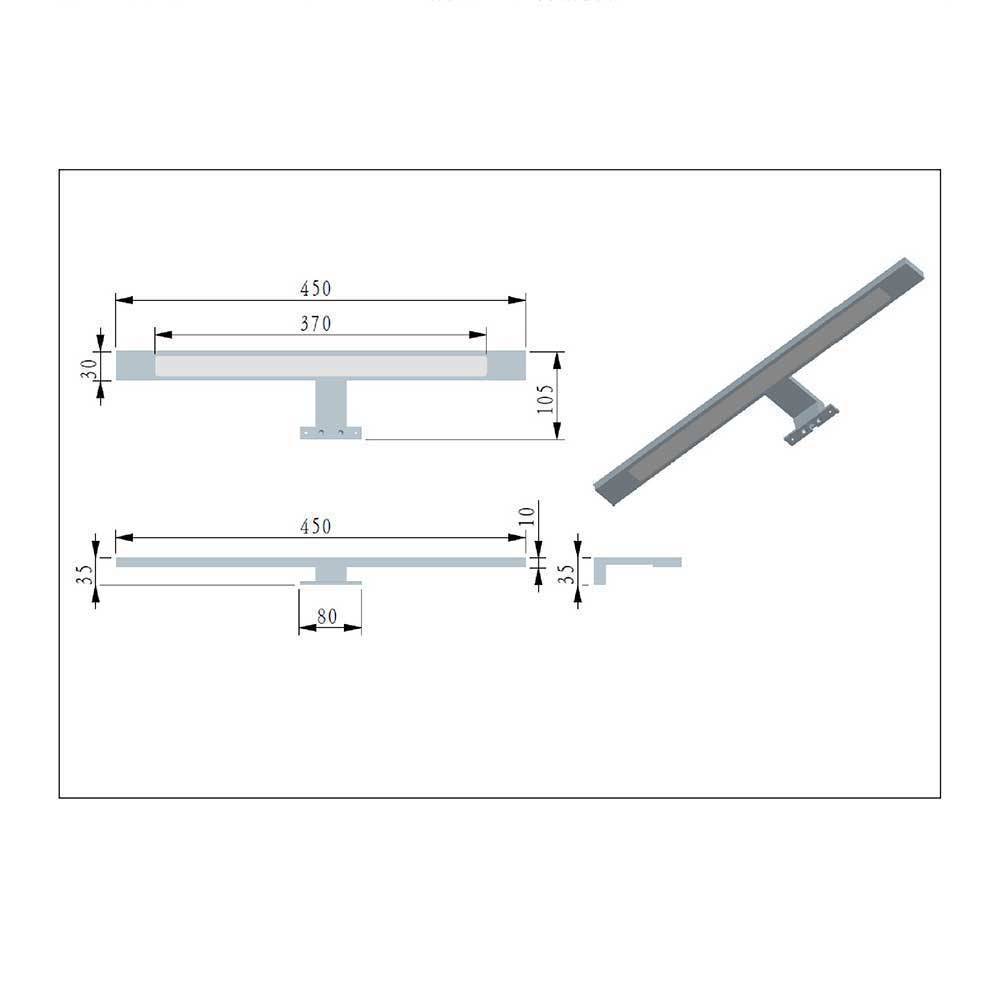 Bad Kompletteinrichtung modern 180 cm breit - Crystoga (vierteilig)