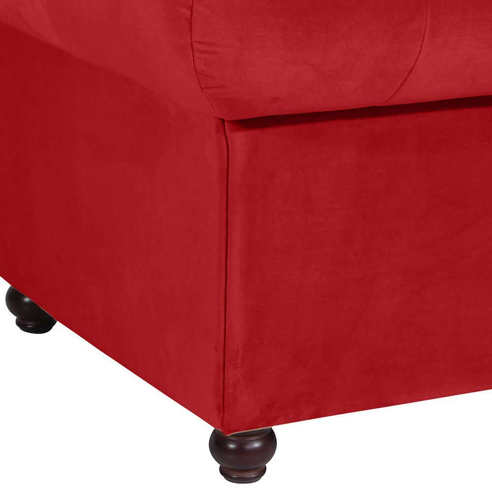 Rotes Zweisitzer Sofa im Chesterfield Design - Cebaza