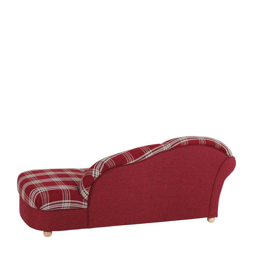 Chaiselongue mit Karostoff in Rot - Lyatea