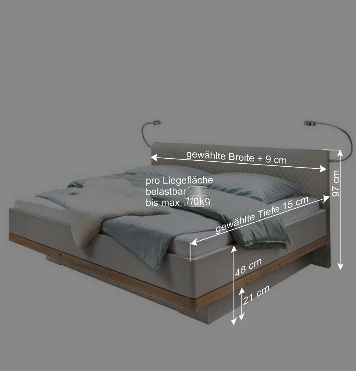 Bettanlage komplett - modernes Design - Crascanu (dreiteilig)