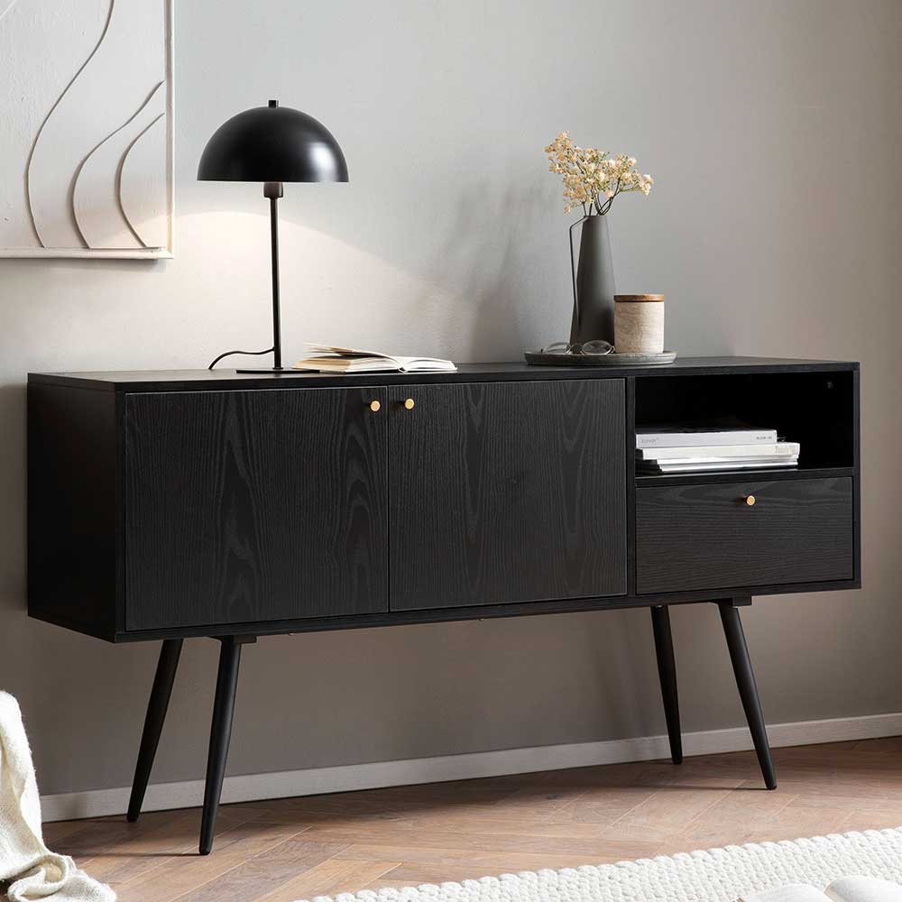 Retro Sideboard in Schwarz - Flair