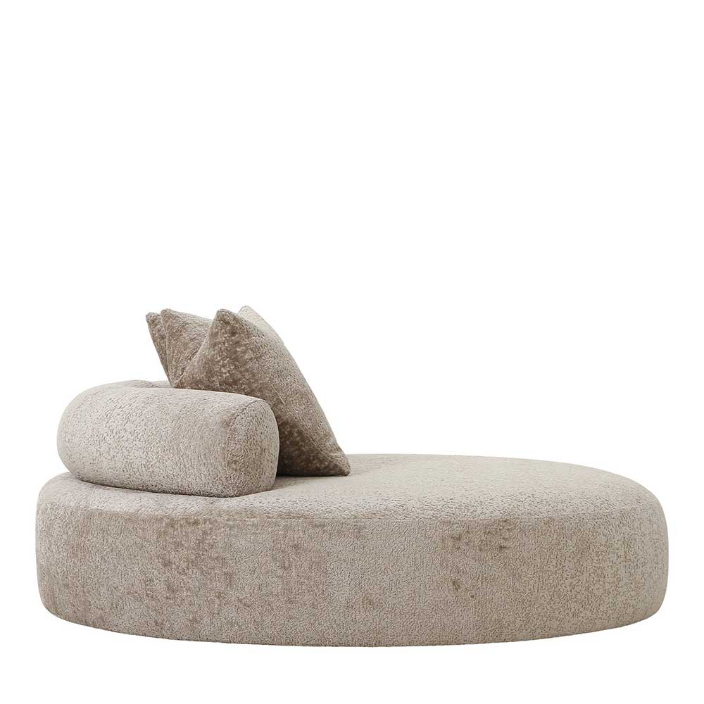 Rundes Sofa in Beigegrau Chenille - Geritts