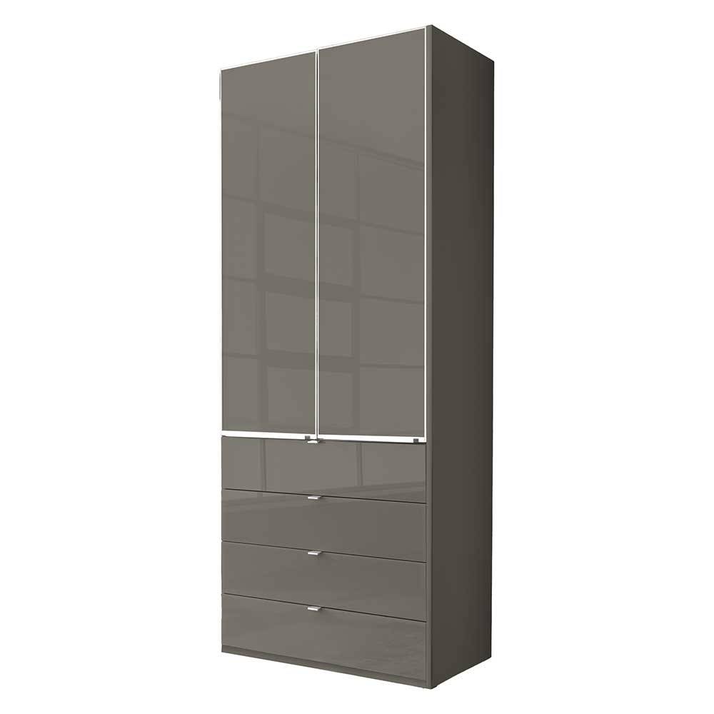 Brauner Kombi-Kleiderschrank 100 cm breit - Madita