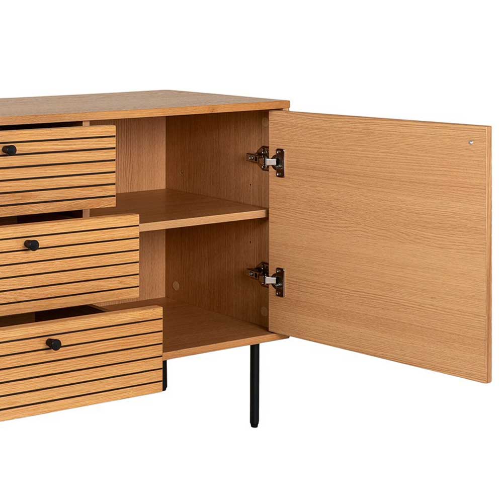 150x75x40 Sideboard in Eiche Natur Furnier - Virona