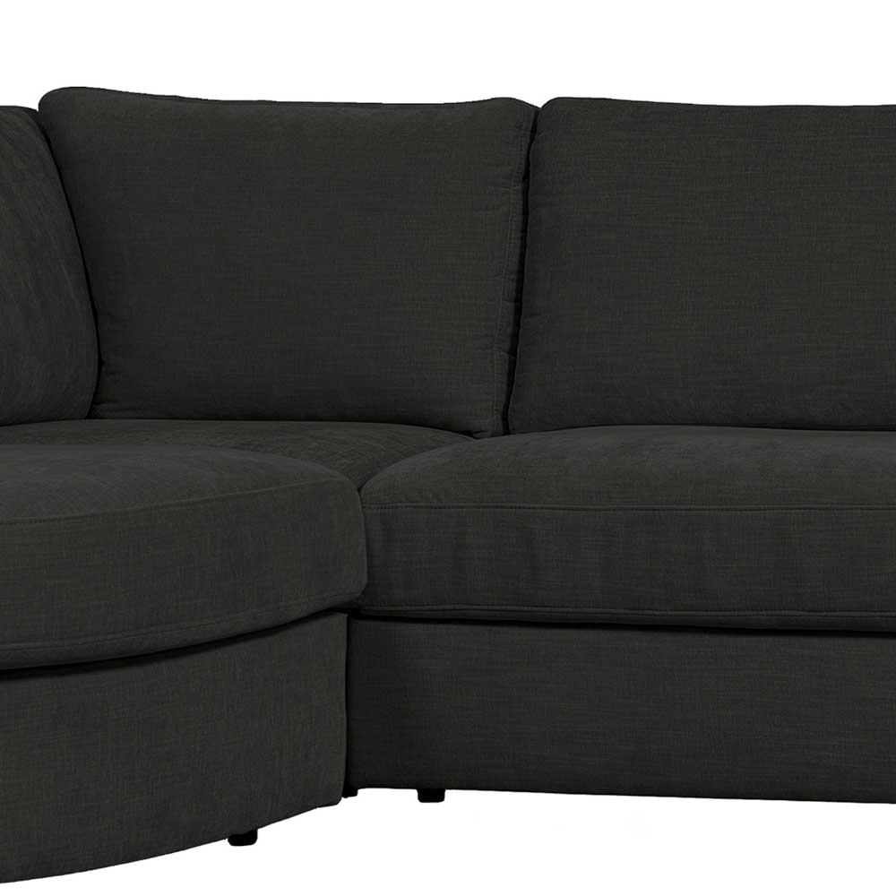 L Sofa aus Webstoff in Anthrazit - Jilatov