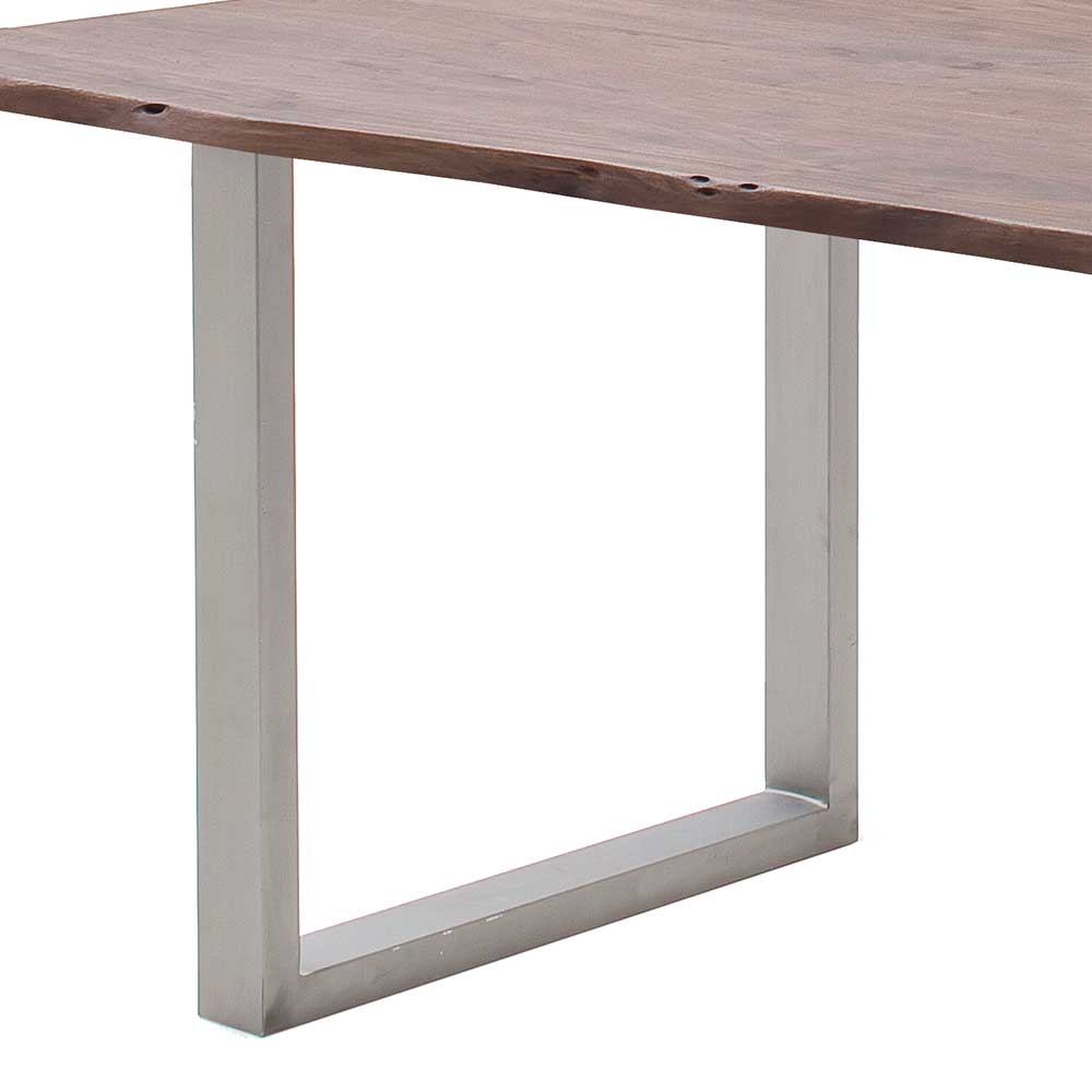 Live Edge Tisch in Walnuss Braun Akazienholz - Lenry