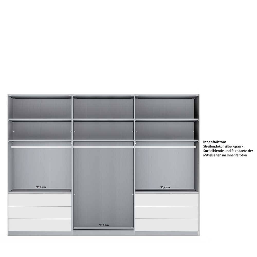 Brauner Kombi-Kleiderschrank 300 cm breit - Yana