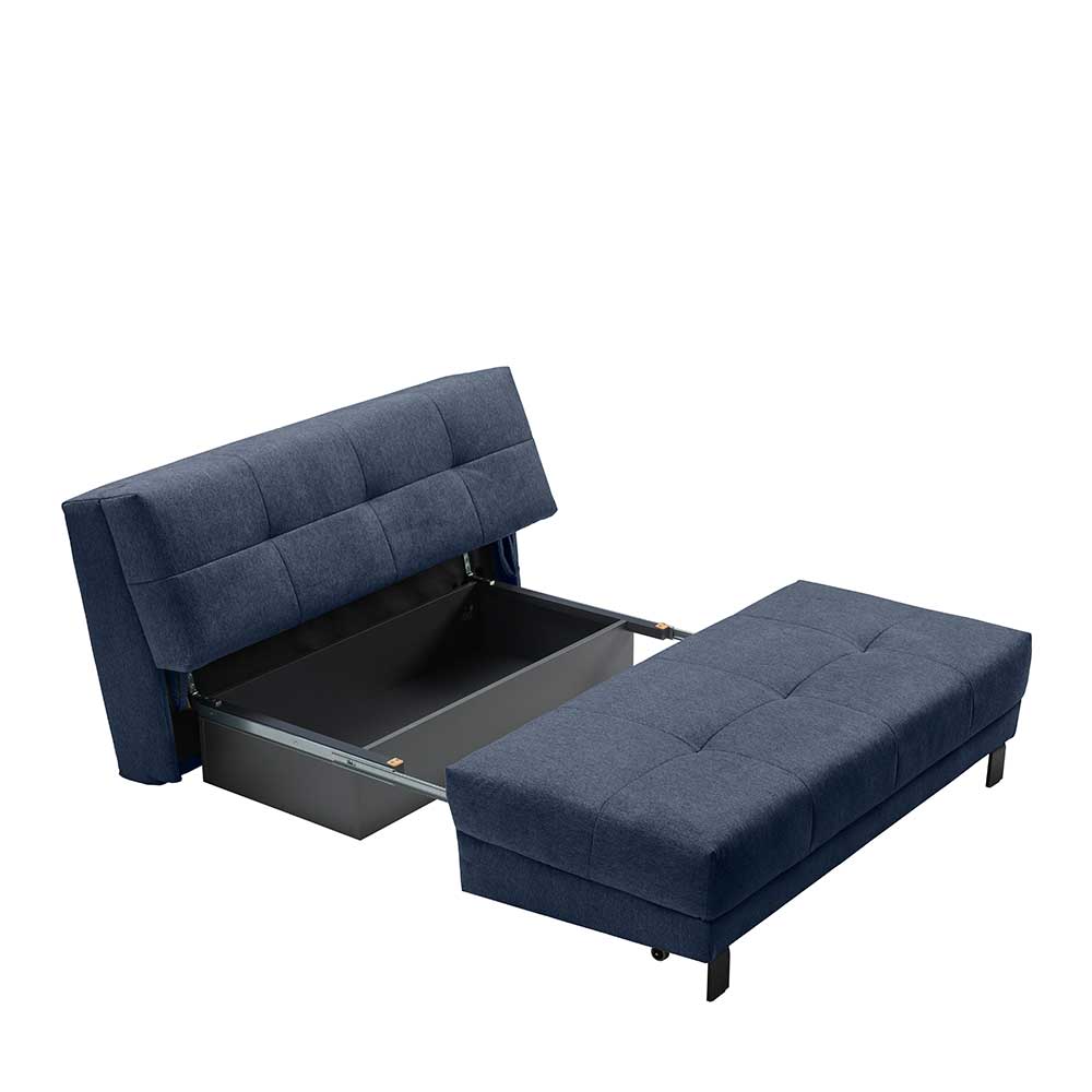 Sofa mit Bettfunktion in Blau Webstoff - Sulara