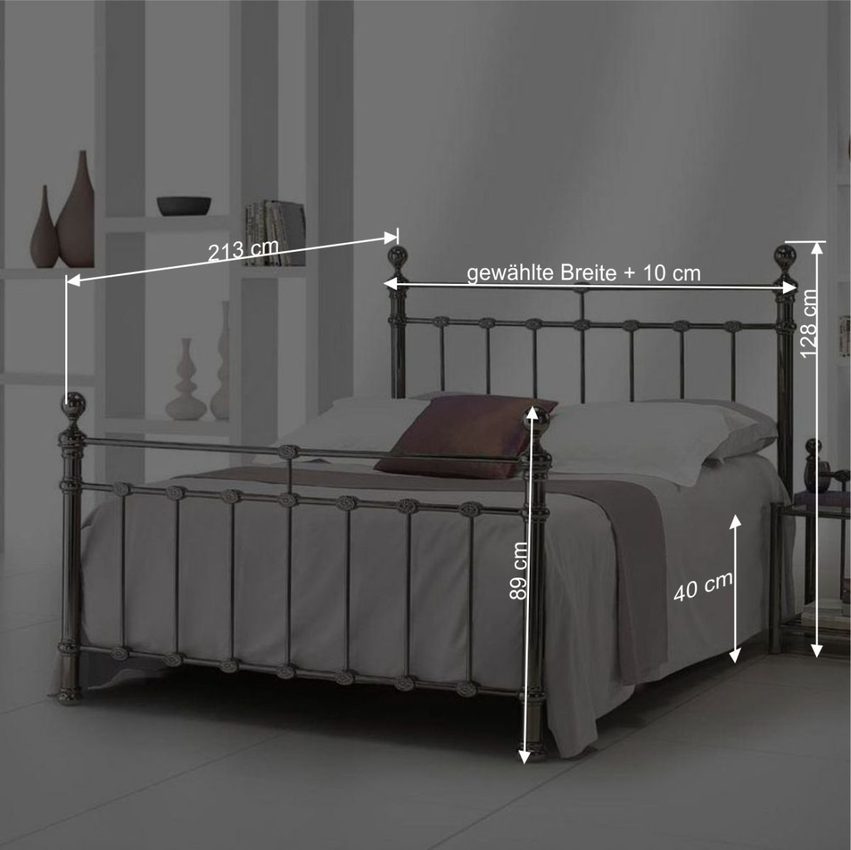 Bett Kio In Schwarz Nickel Metall Im Retro Design Wohnen De