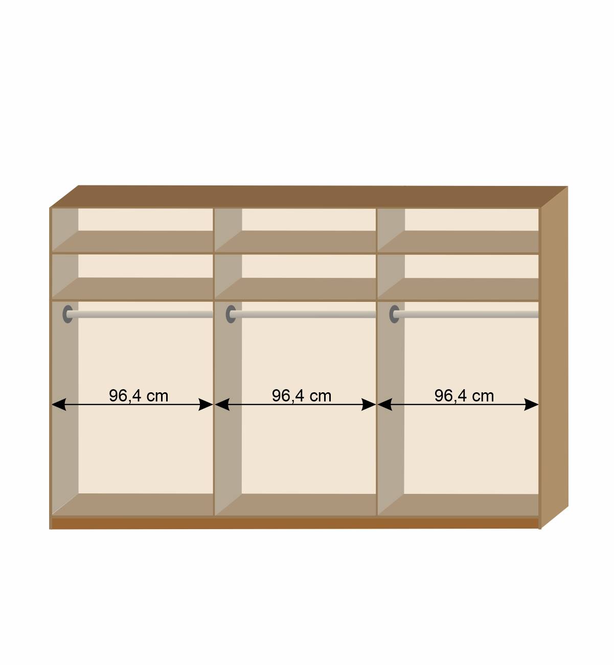 Schwebetürenschrank in Kernbuche & Beige - Krofun