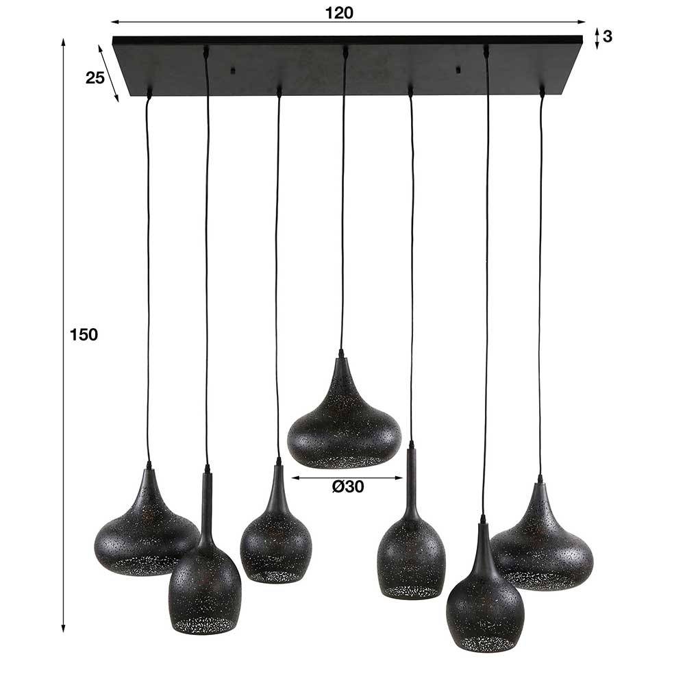 7-flammige Pendelleuchte aus Metall - Feixon