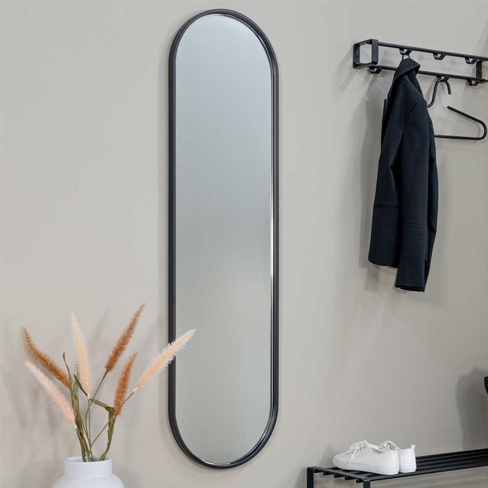 Ovaler Spiegel mit schwarzem Metallrahmen - Lusa