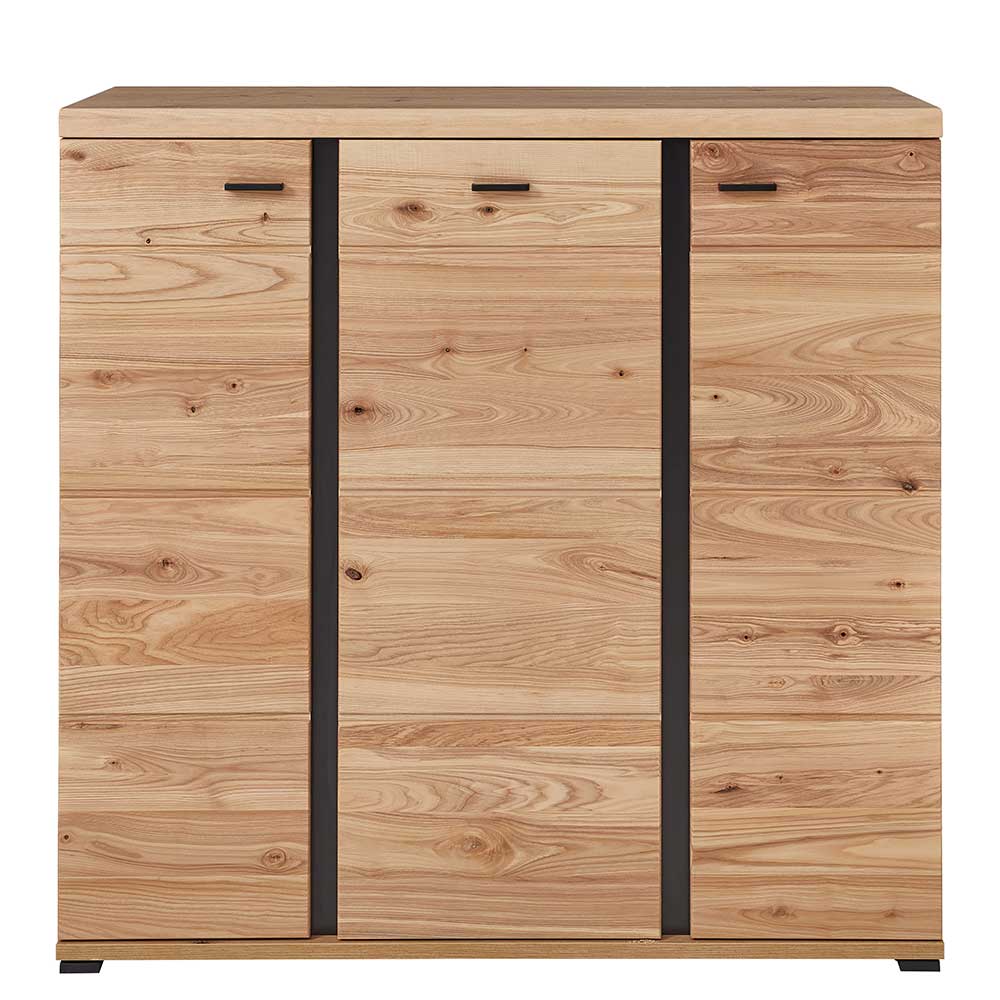 123x121x42 3-türiges Highboard teilmassiv - Latenda